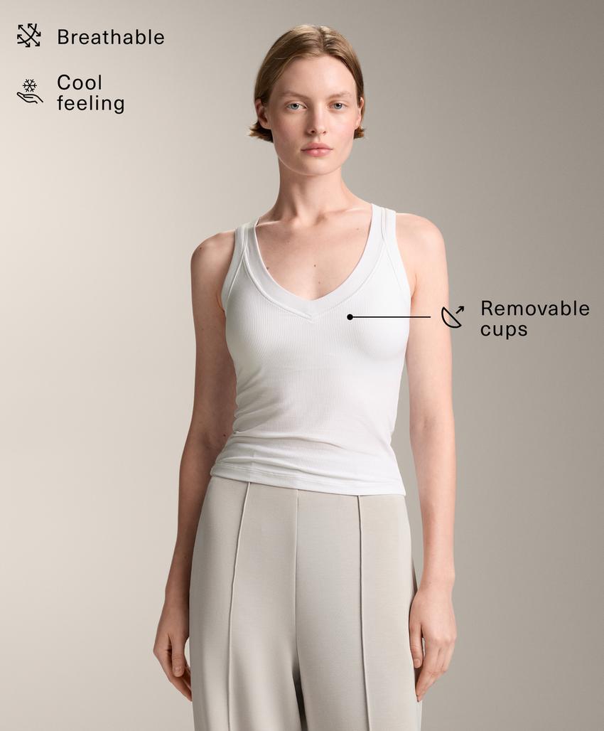 Топ на бретелях из ребристой модальной смеси