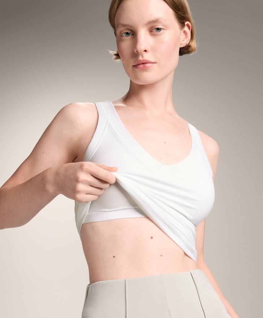 Топ на бретелях из ребристой модальной смеси