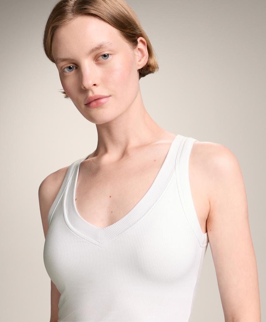 Топ на бретелях из ребристой модальной смеси