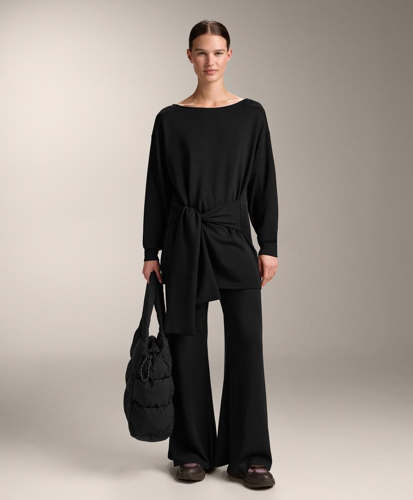 Длинная толстовка с узлом из мягкого модала