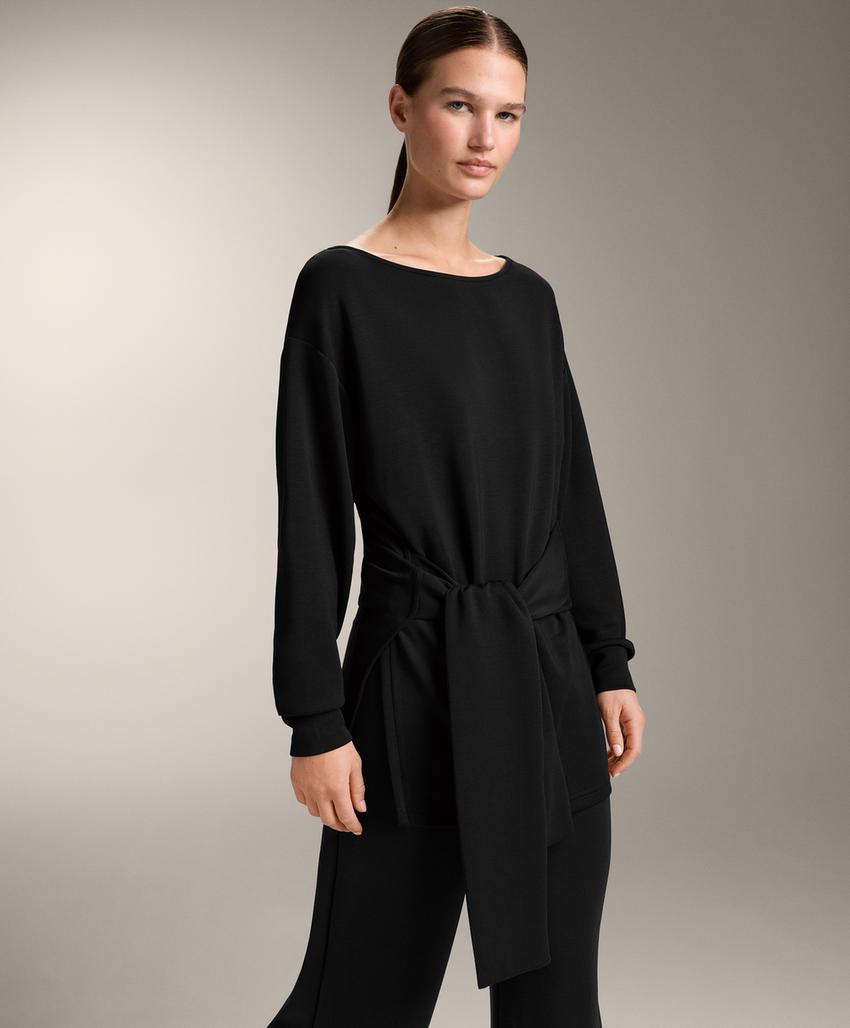 Длинная толстовка с узлом из мягкого модала