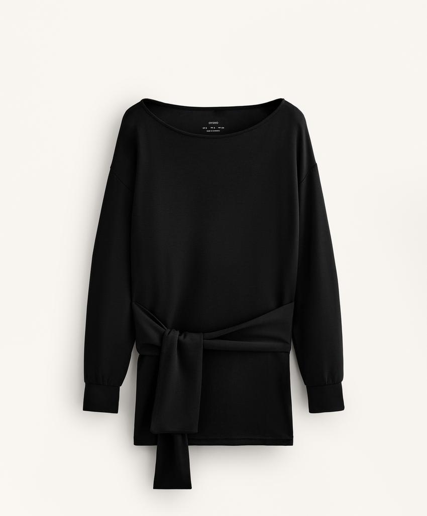 Длинная толстовка с узлом из мягкого модала