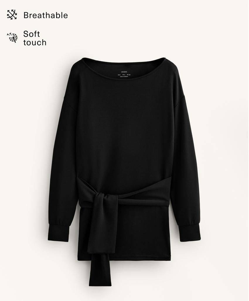 Длинная толстовка с узлом из мягкого модала