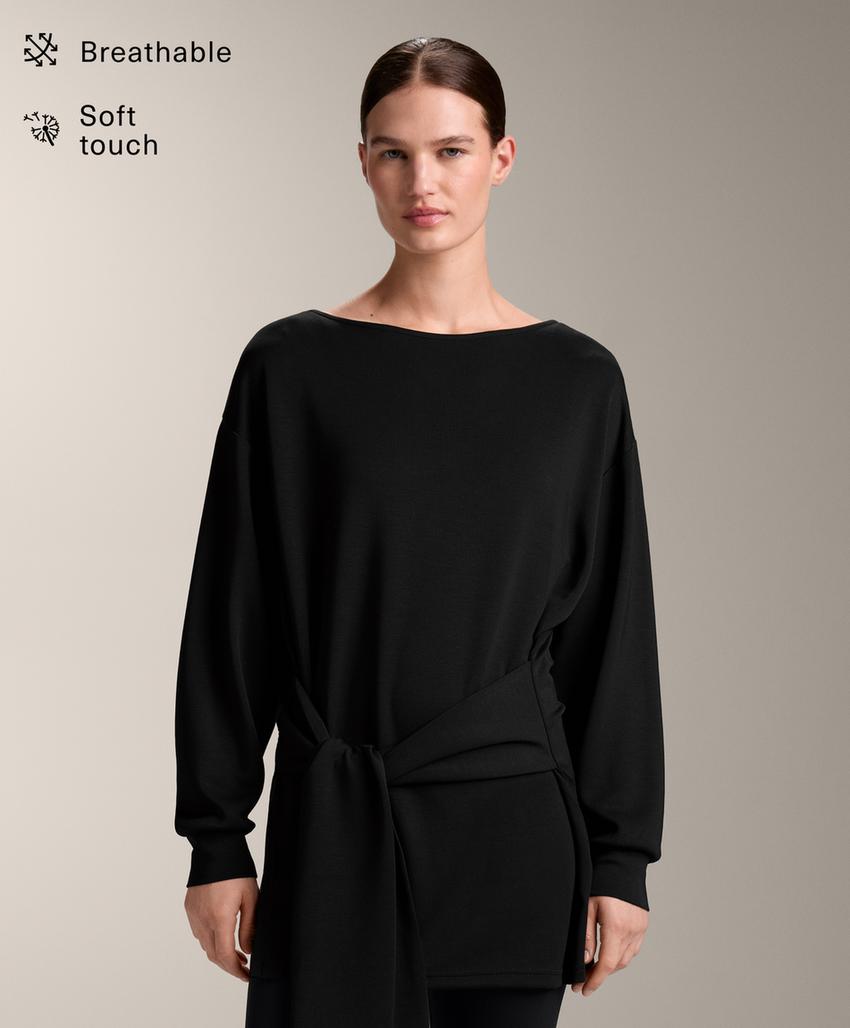 Длинная толстовка с узлом из мягкого модала