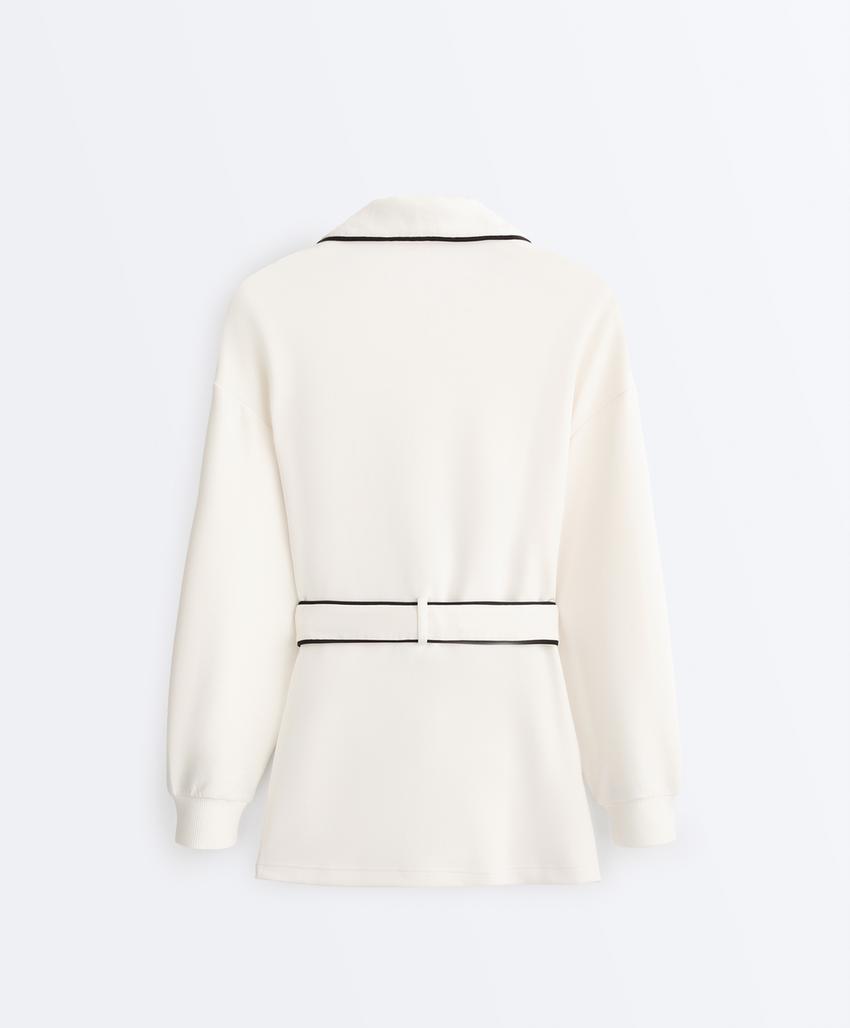 Длинная куртка из мягкой ткани с модалом и контрастным Piping