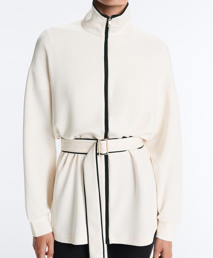 Длинная куртка из мягкой ткани с модалом и контрастным Piping