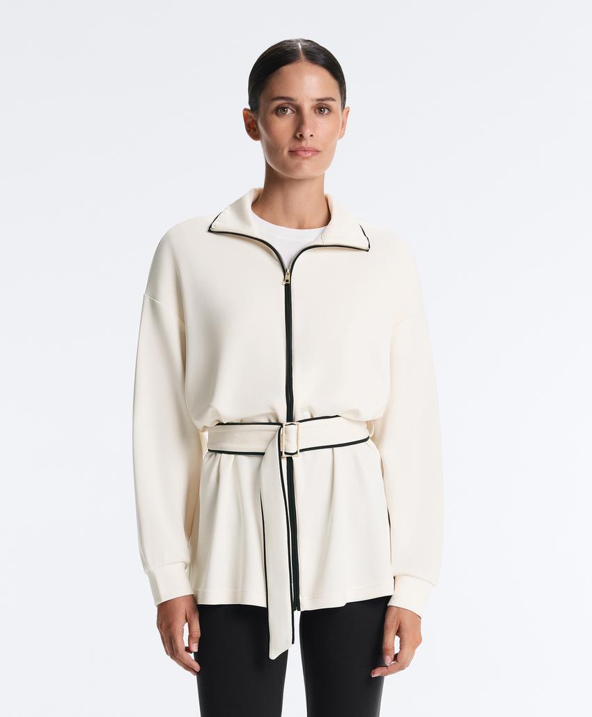 Длинная куртка из мягкой ткани с модалом и контрастным Piping