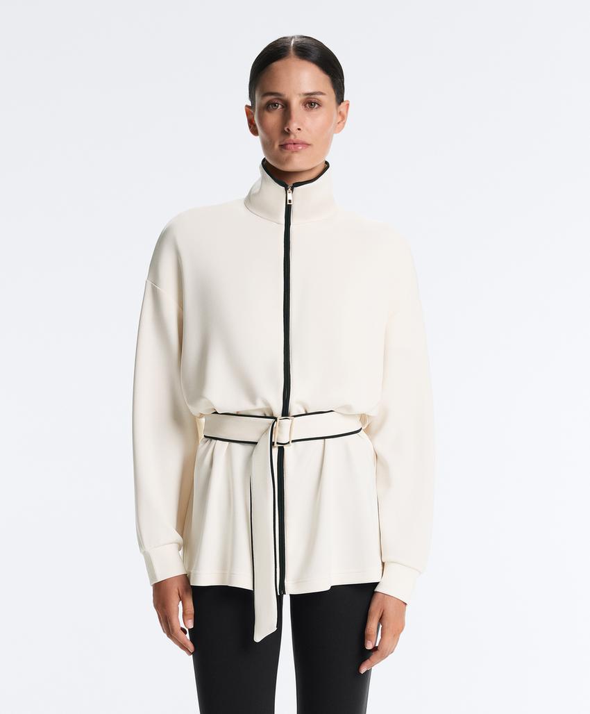 Длинная куртка из мягкой ткани с модалом и контрастным Piping