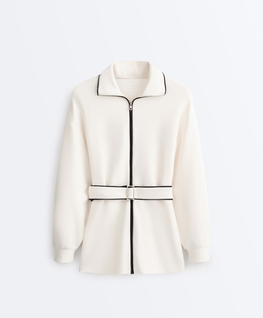 Длинная куртка из мягкой ткани с модалом и контрастным Piping