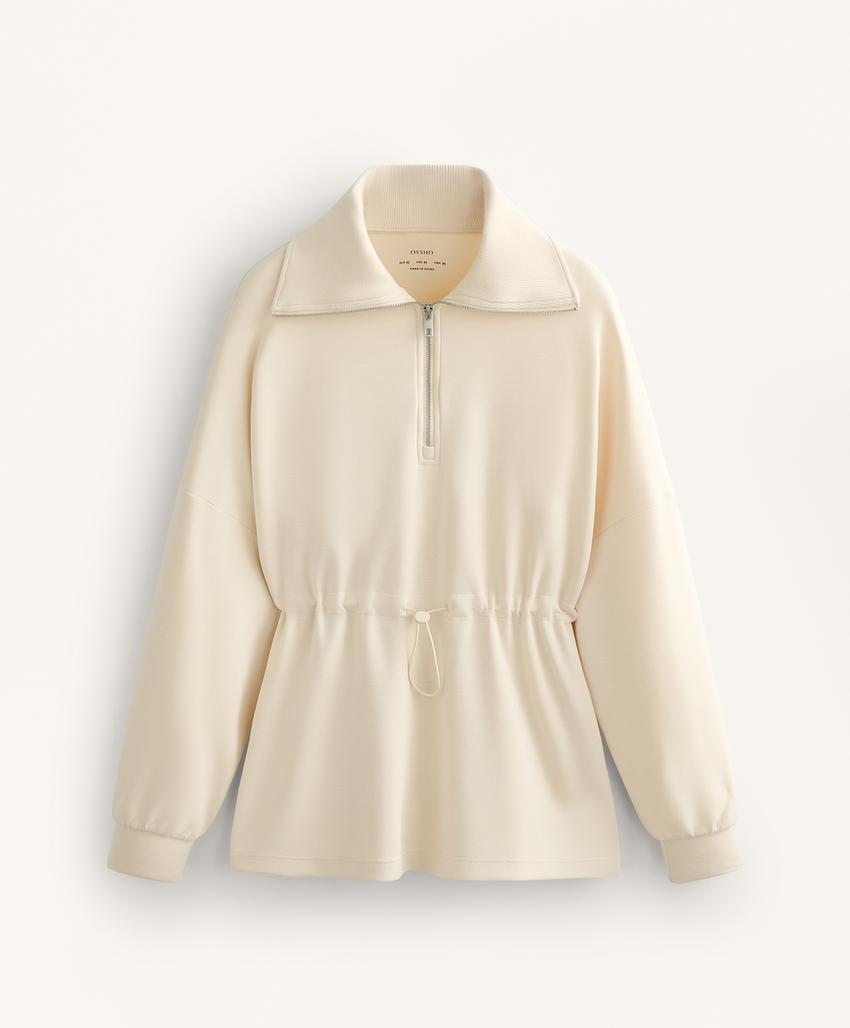 Толстовка на полумолнии из модала с мягким прикосновением