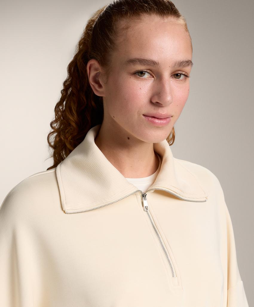 Толстовка на полумолнии из модала с мягким прикосновением