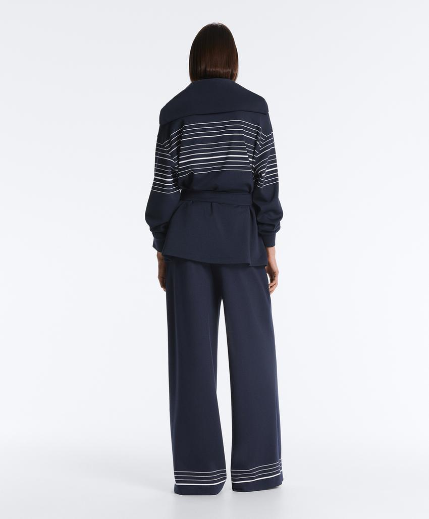 Длинная куртка в полоску с модалом