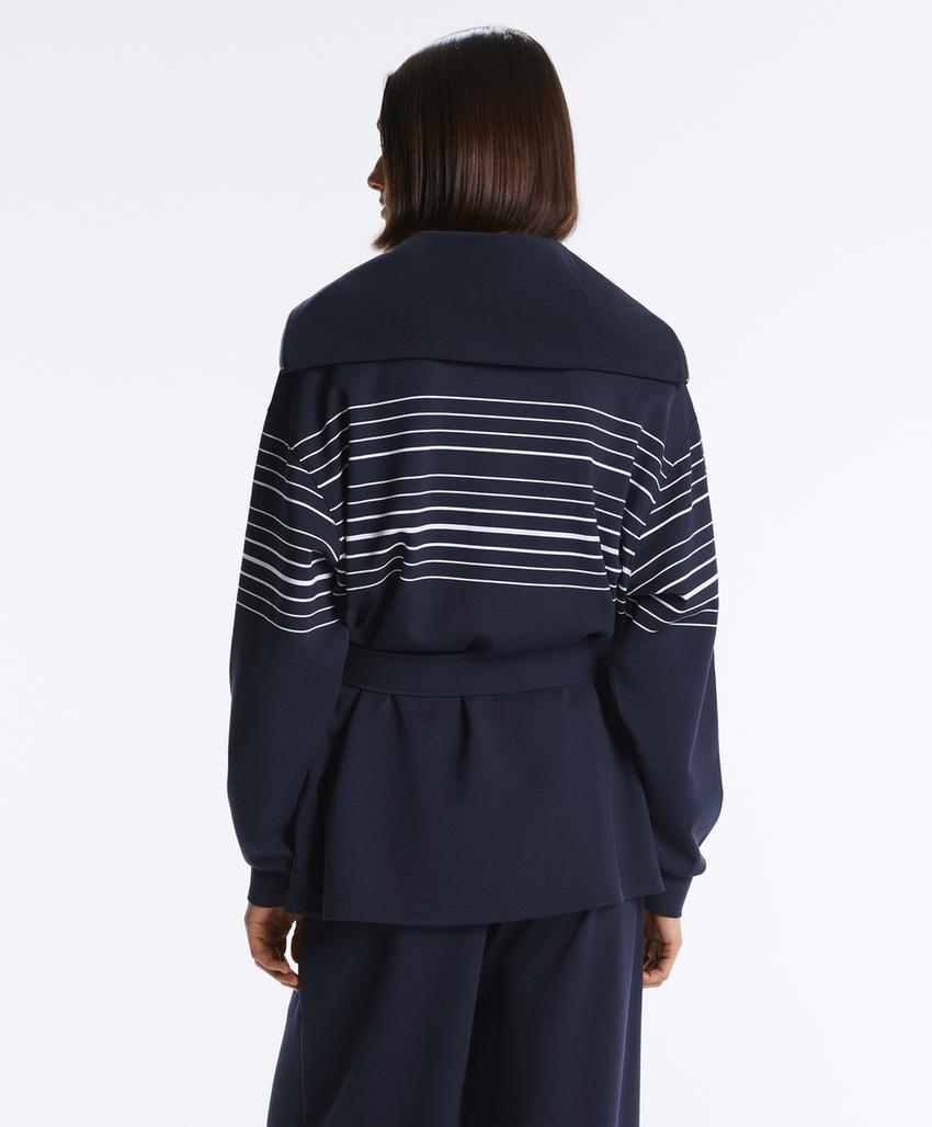 Длинная куртка в полоску с модалом