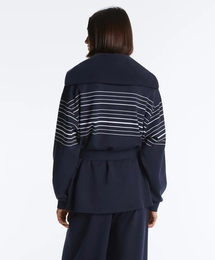 Длинная куртка в полоску с модалом- Заказать в России