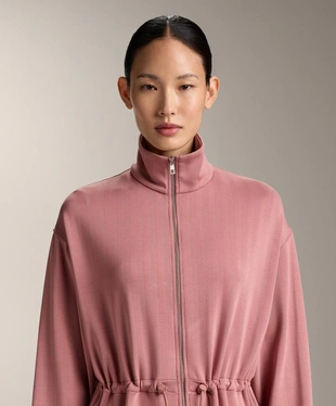 Длинная куртка с регулируемым поясом в полоску- Заказать в России