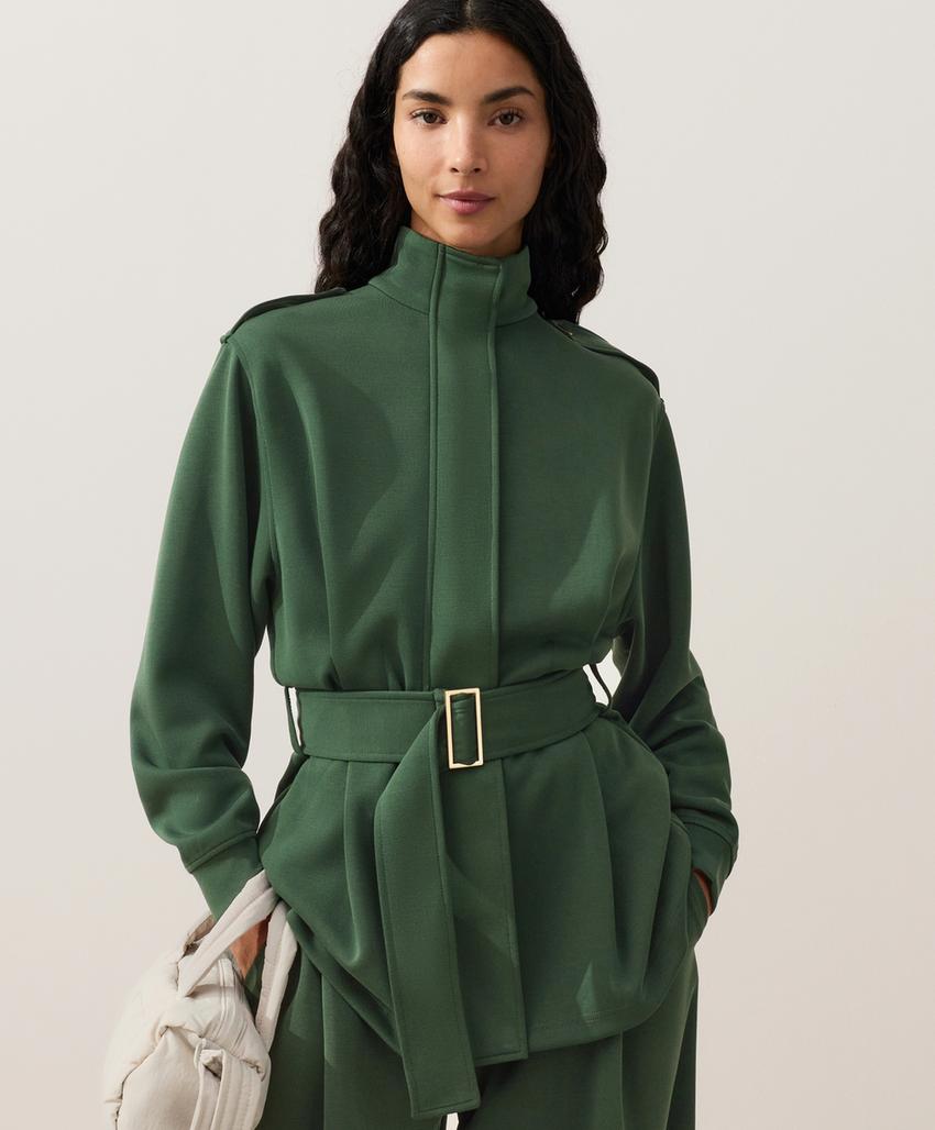 Длинная куртка Utility с поясом из хлопка и модала