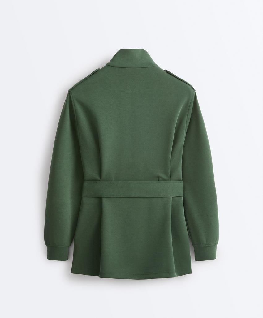 Длинная куртка Utility с поясом из хлопка и модала