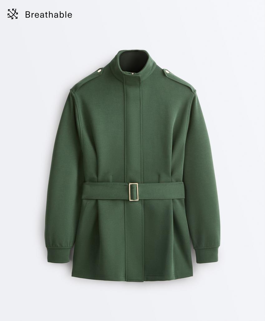 Длинная куртка Utility с поясом из хлопка и модала