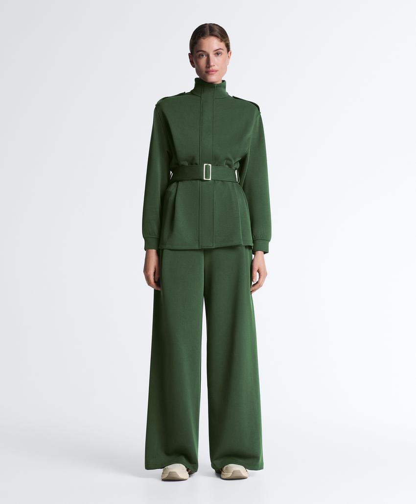 Длинная куртка Utility с поясом из хлопка и модала