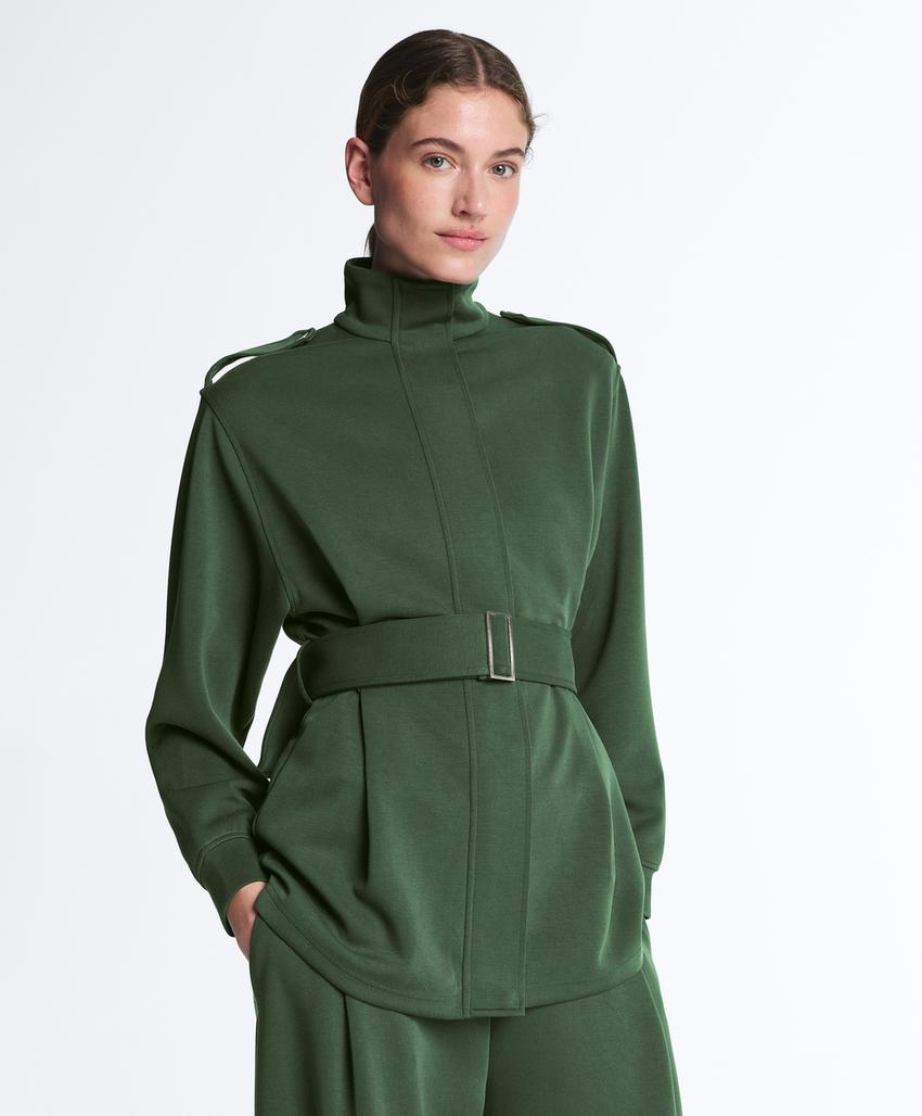 Длинная куртка Utility с поясом из хлопка и модала