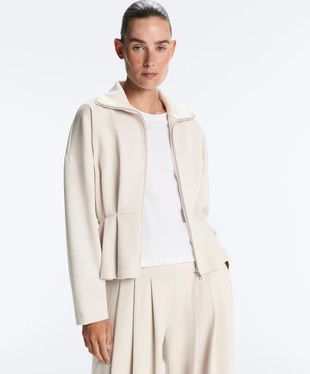 Куртка пике с поясом и складками, с хлопком- Заказать в России