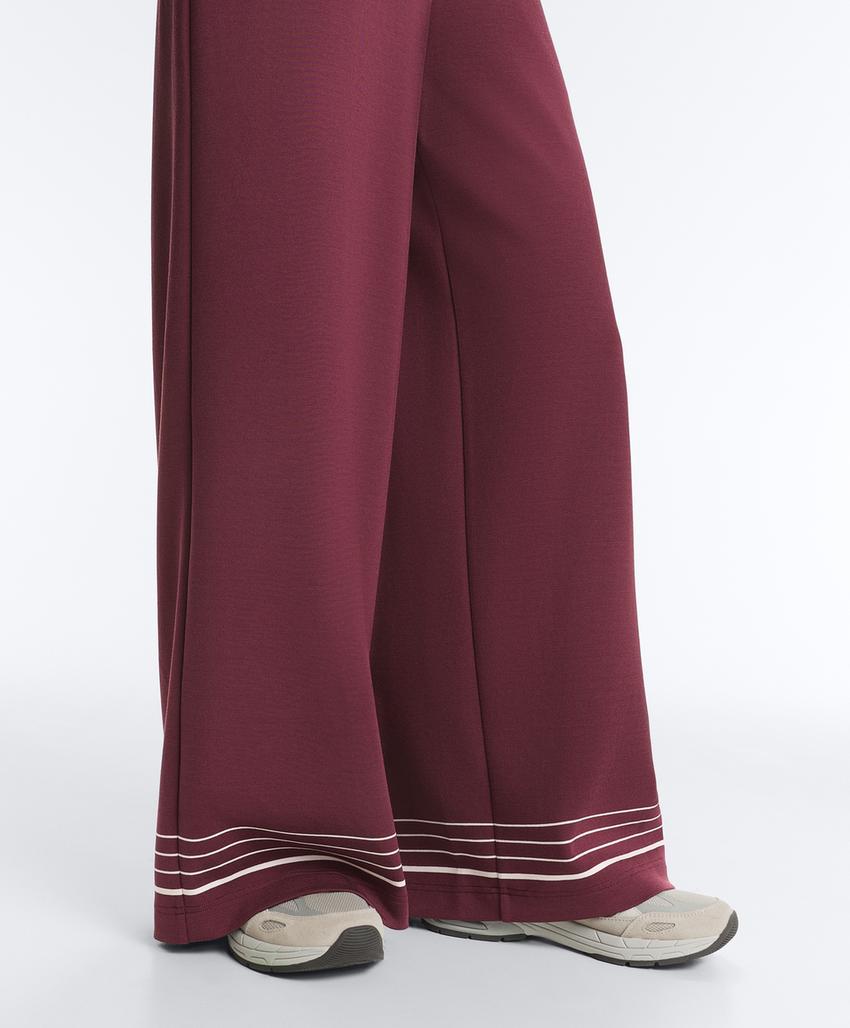 Прямые брюки с высокой посадкой в морские полоски из мягкого модала