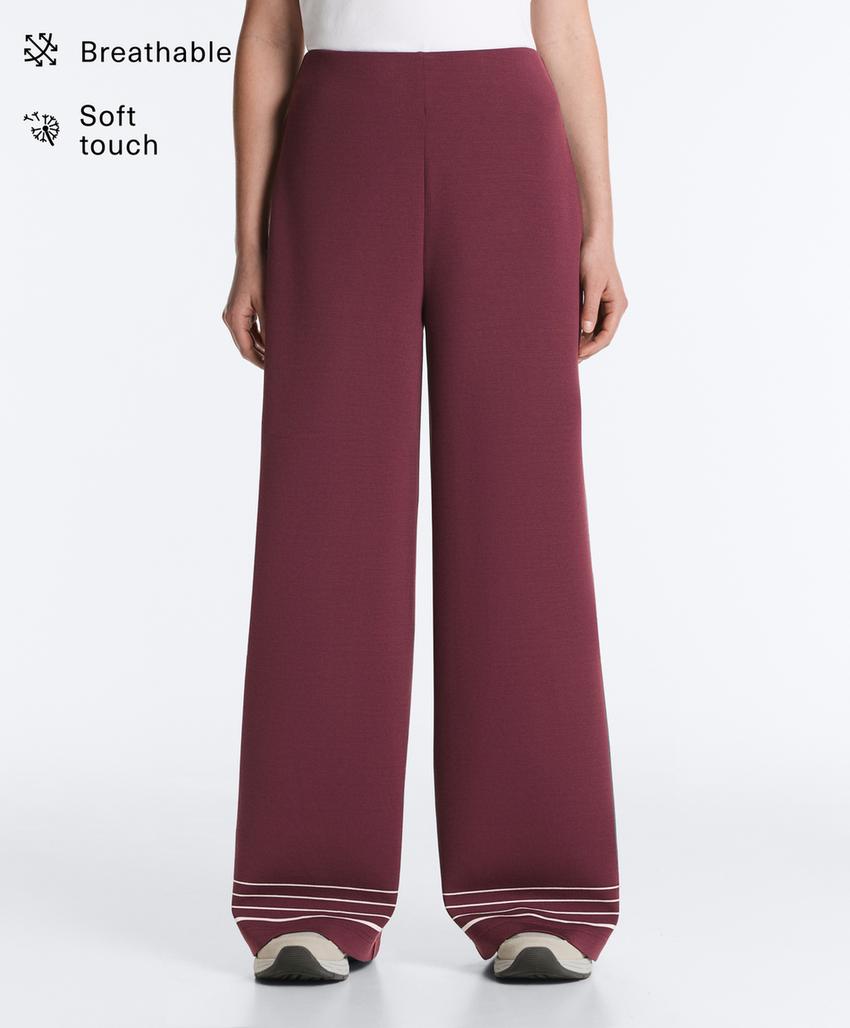 Прямые брюки с высокой посадкой в морские полоски из мягкого модала