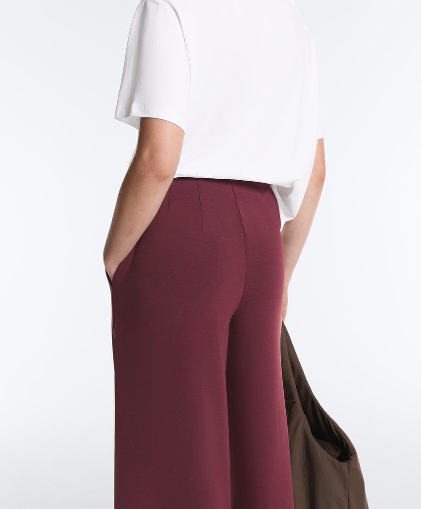 Прямые брюки с высокой посадкой в морские полоски из мягкого модала