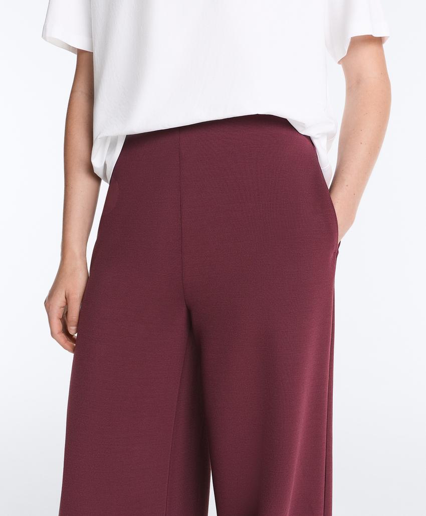 Прямые брюки с высокой посадкой в морские полоски из мягкого модала