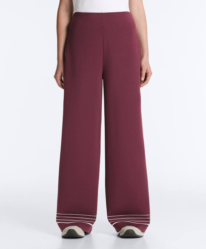 Прямые брюки с высокой посадкой в морские полоски из мягкого модала