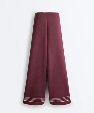 Прямые брюки с высокой посадкой в морские полоски из мягкого модала- Заказать в России