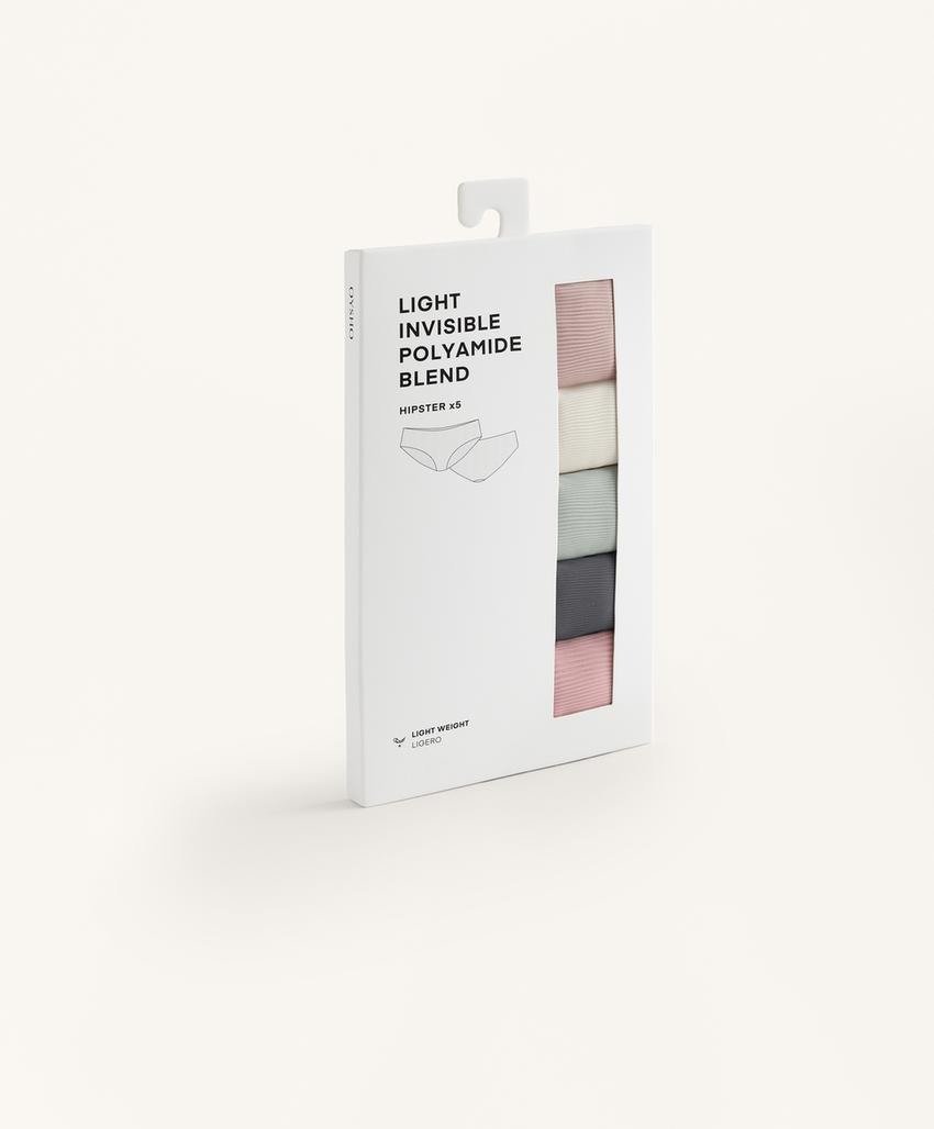 5 трусов-хипстеров из легкого полиамида, Laser cut