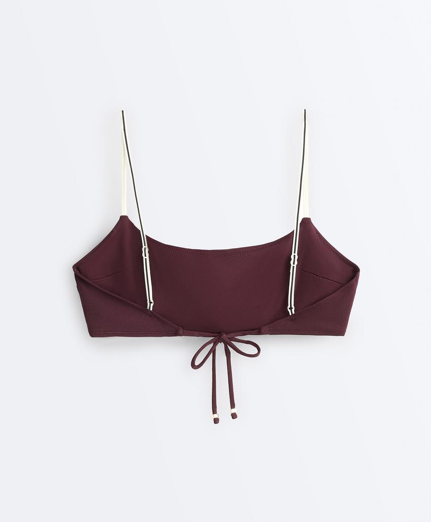 Бандо бикини с контрастными бретелями