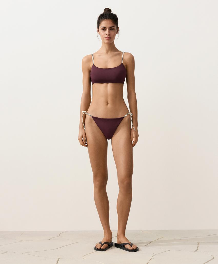 Бандо бикини с контрастными бретелями