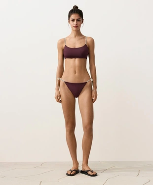 Бандо бикини с контрастными бретелями- Заказать в России