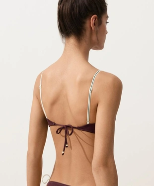 Бандо бикини с контрастными бретелями- Заказать в России