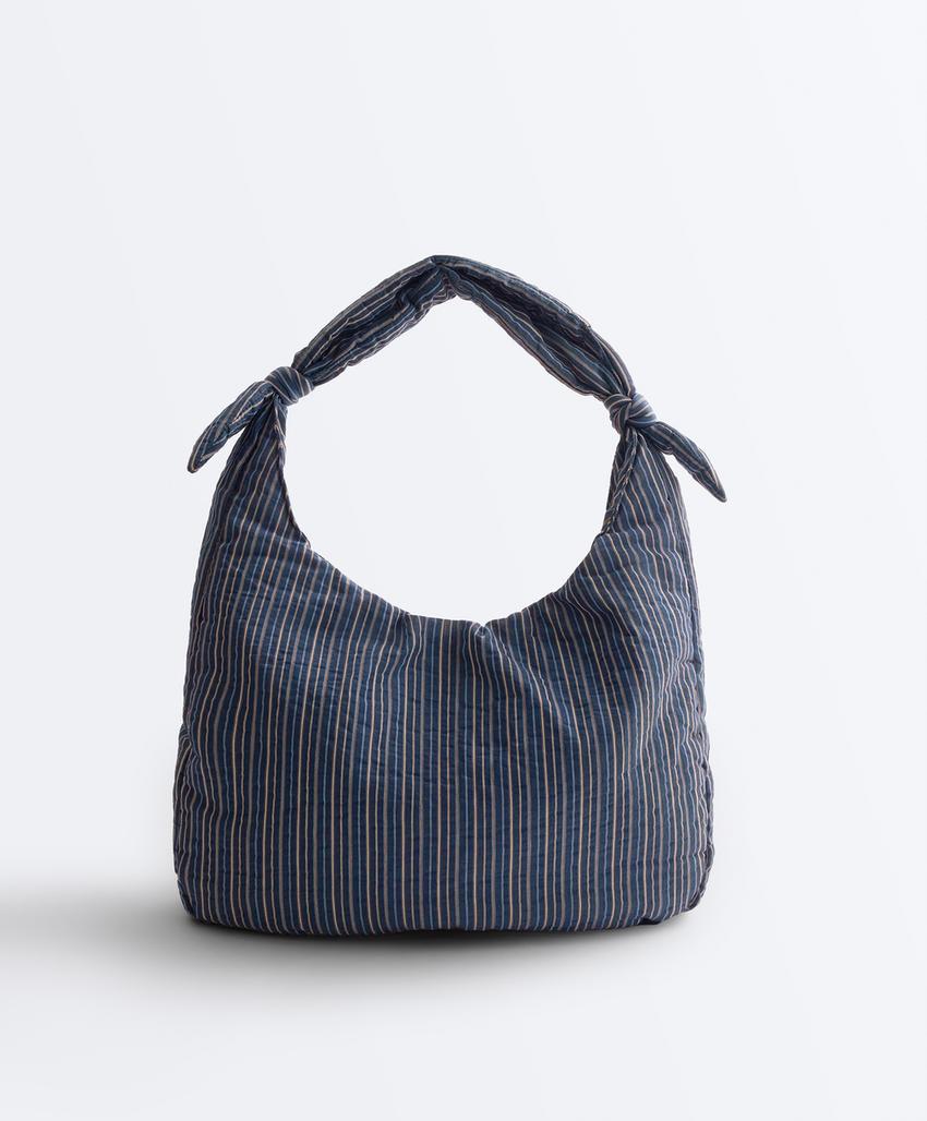 Сумка с принтом в полоску и узлом