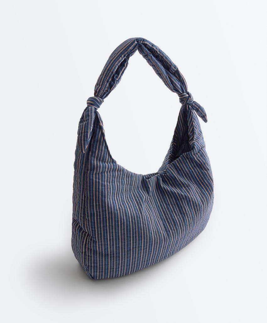 Сумка с принтом в полоску и узлом