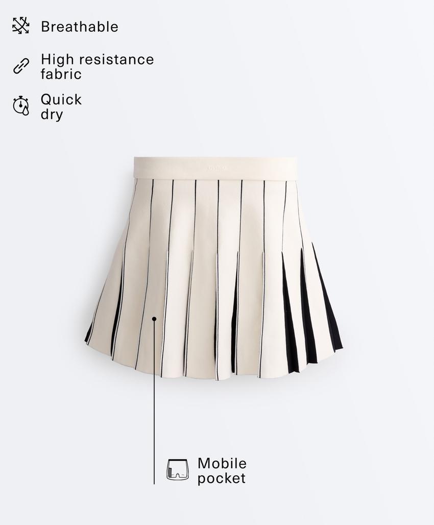 Короткая юбка high rise, плиссированная, seamless