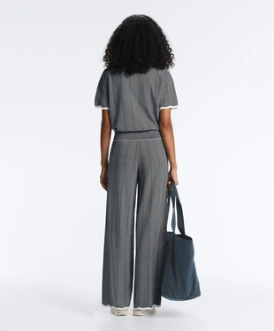 Поло из вязаного трикотажа в елочку- Заказать в России