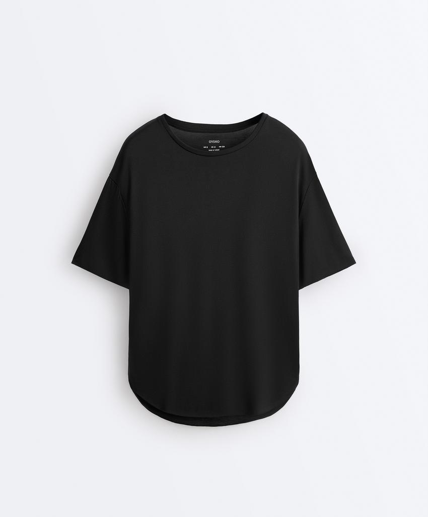 Футболка из смесового модала с короткими рукавами