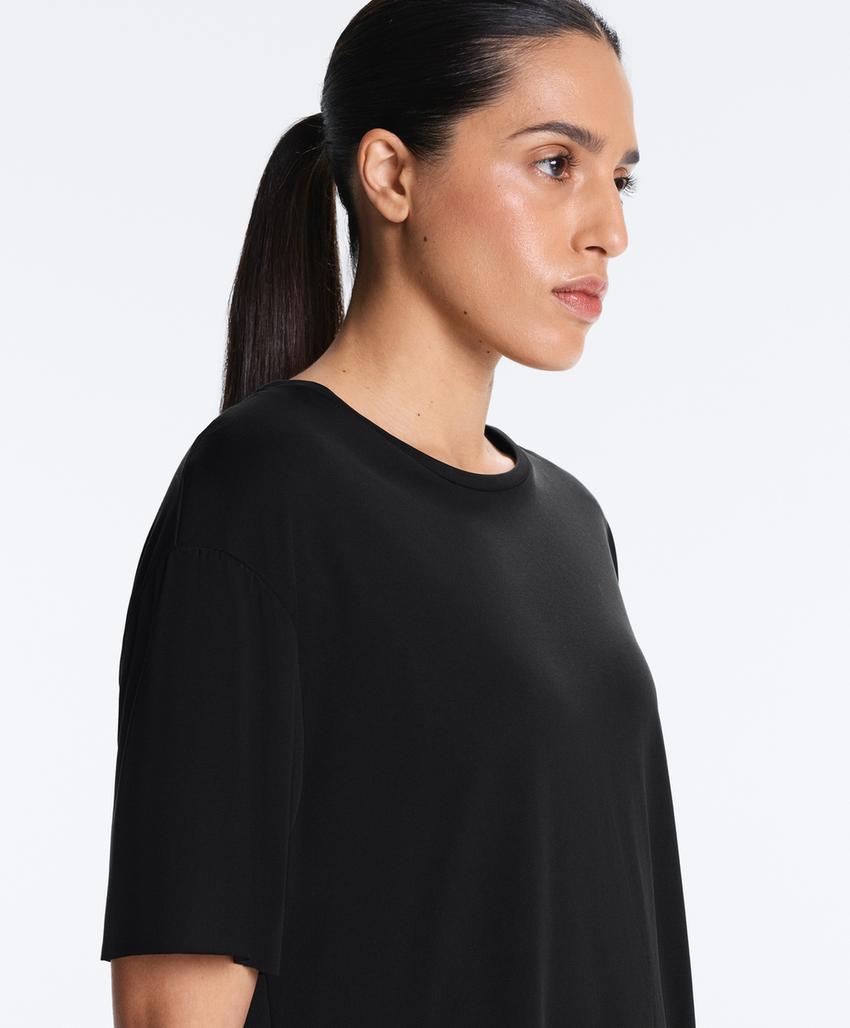 Футболка из смесового модала с короткими рукавами