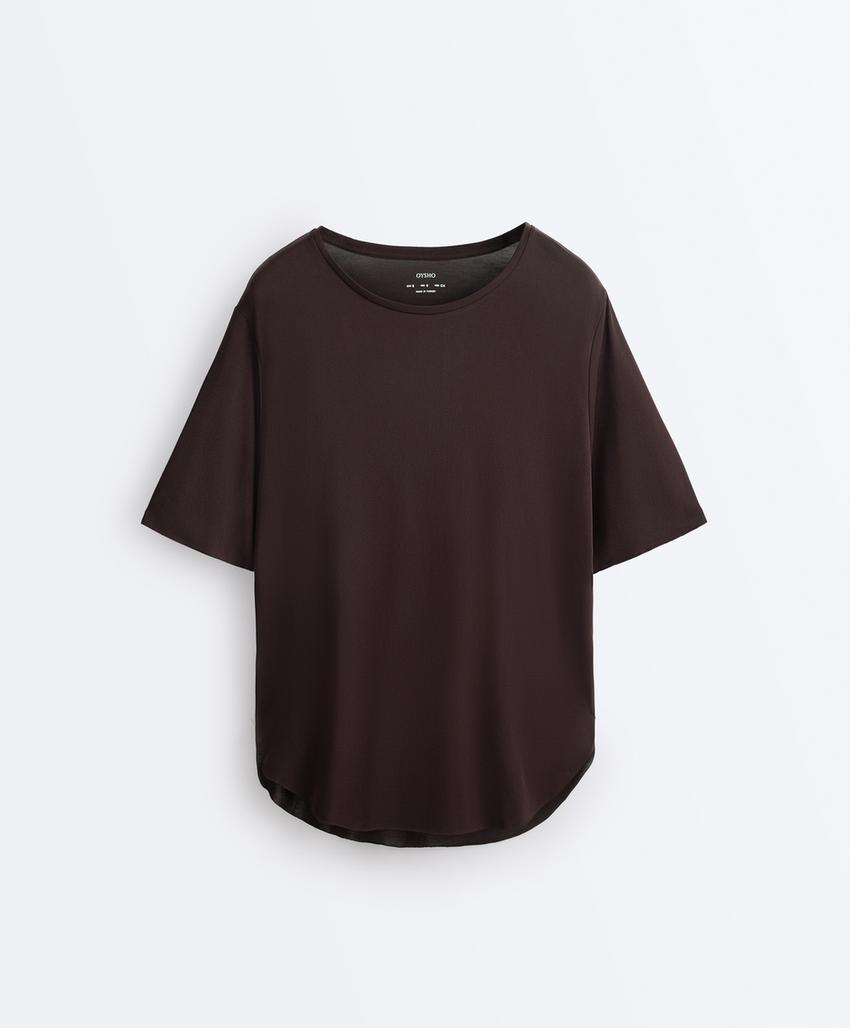 Футболка из смесового модала с короткими рукавами