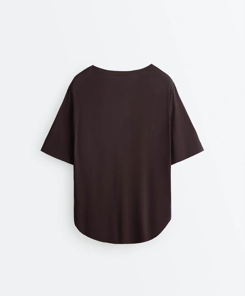 Футболка из смесового модала с короткими рукавами