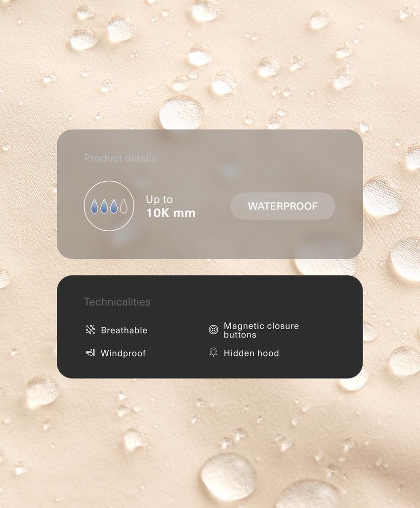 Удлиненный ультралегкий плащ с водонепроницаемостью 10 000 мм