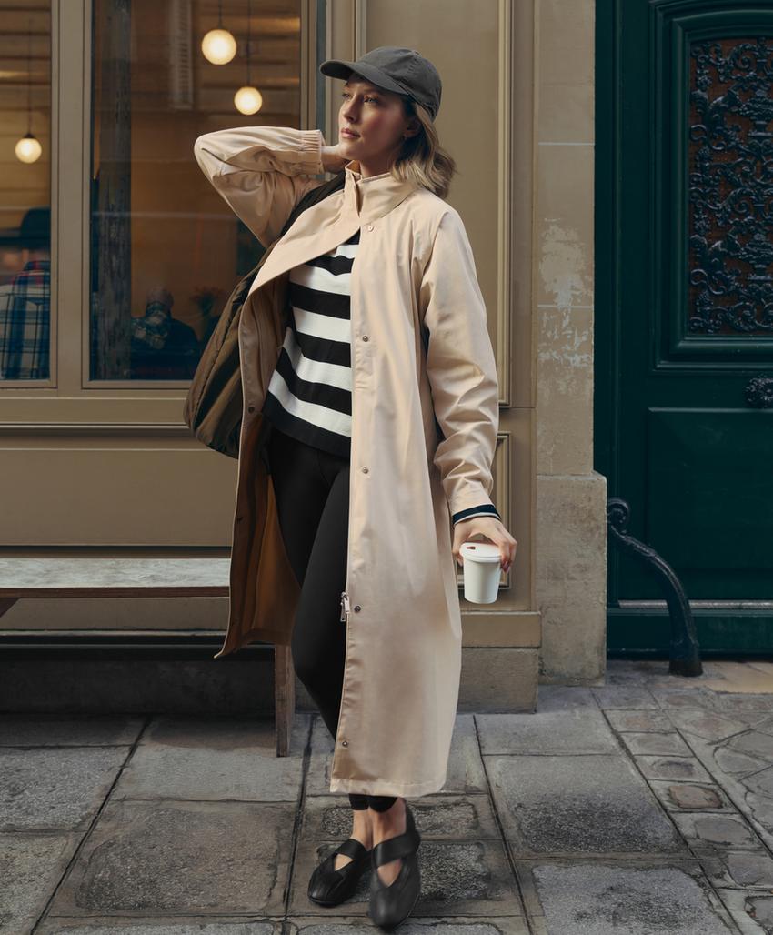 Удлиненный ультралегкий плащ с водонепроницаемостью 10 000 мм