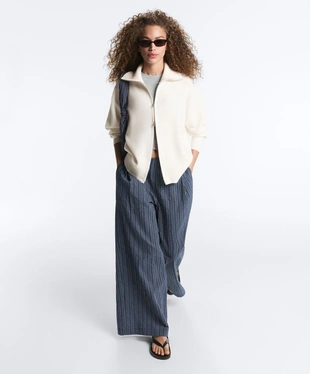 Вязаная куртка с высоким воротником- Заказать в России