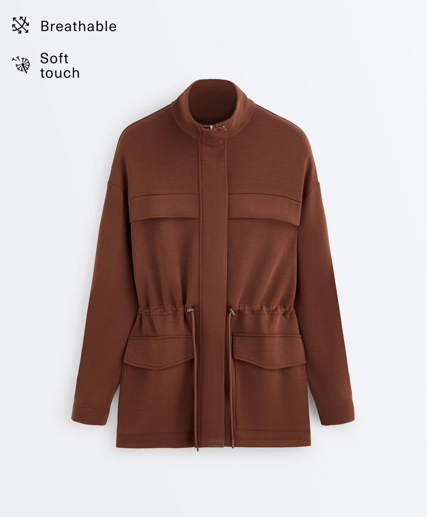 Длинная куртка из мягкой ткани с модалом