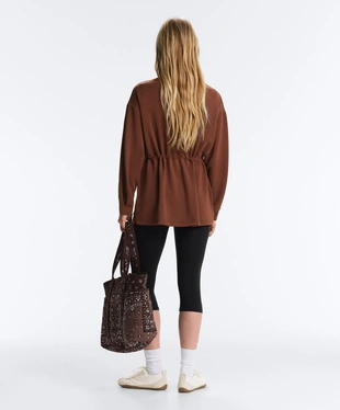 Длинная куртка из мягкой ткани с модалом- Заказать в России