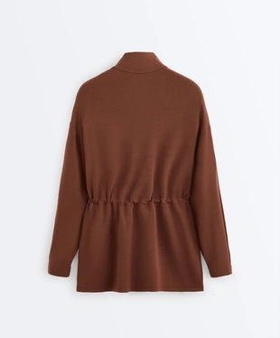 Длинная куртка из мягкой ткани с модалом- Заказать в России